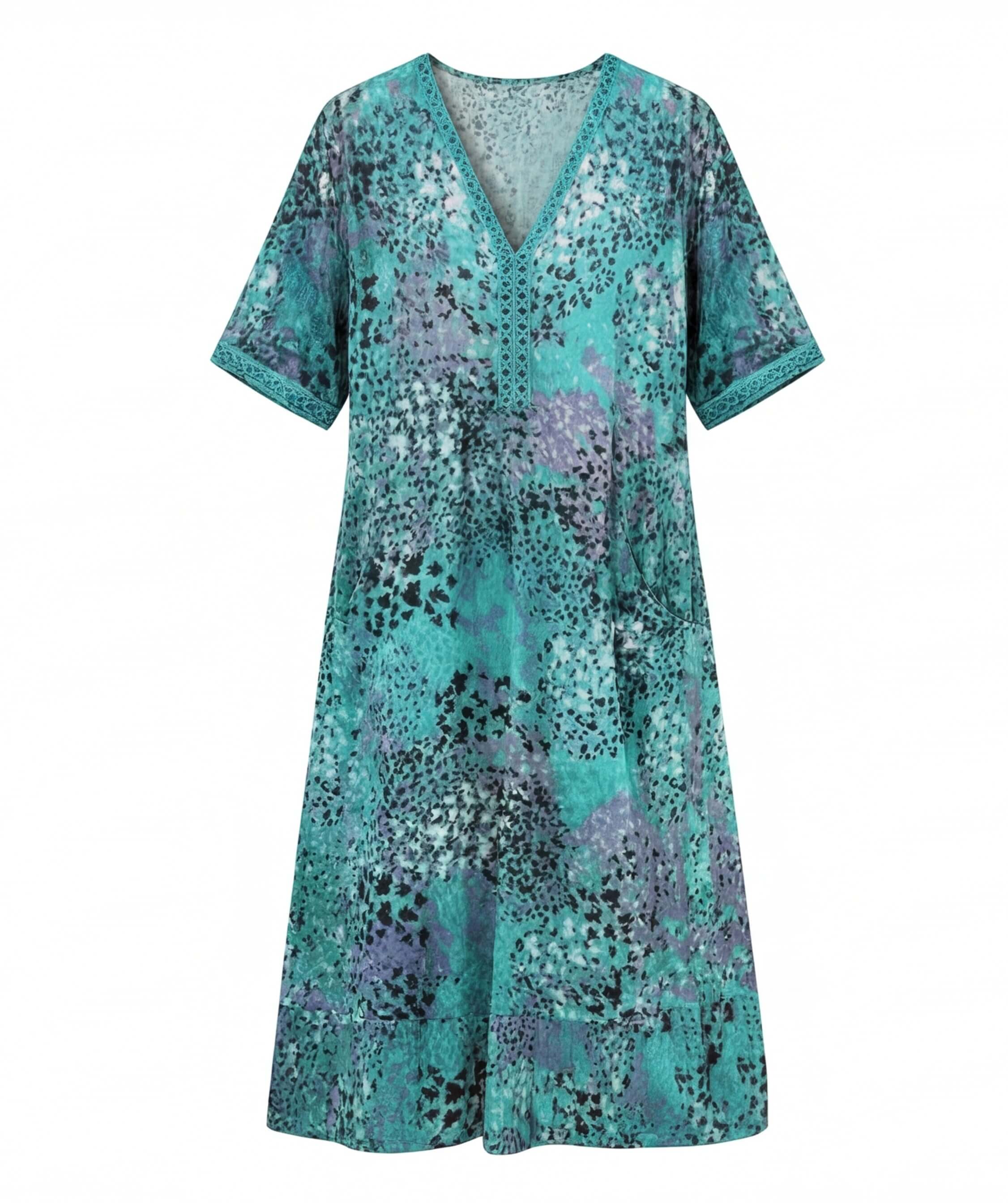 Damen Midi-Kleid mit lebendigem Print