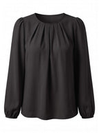 Damenbluse – Plissierte Bluse mit Puffärmeln