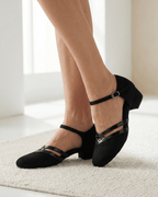Zapatos de salón de mujer con tacón bajo y ancho, estilo Mary Jane