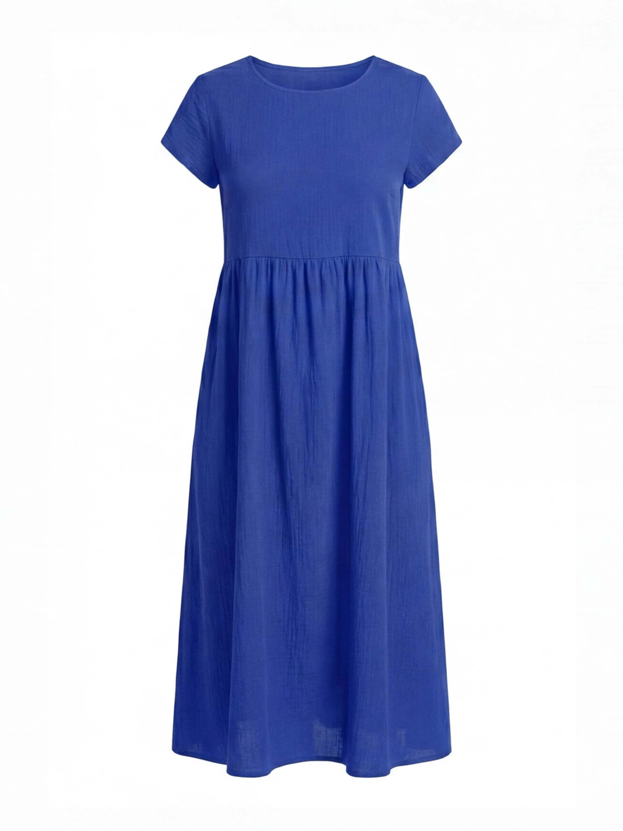 Damen Kleid – Midi Kleid mit Rundhalsausschnitt und Lockerer Passform
