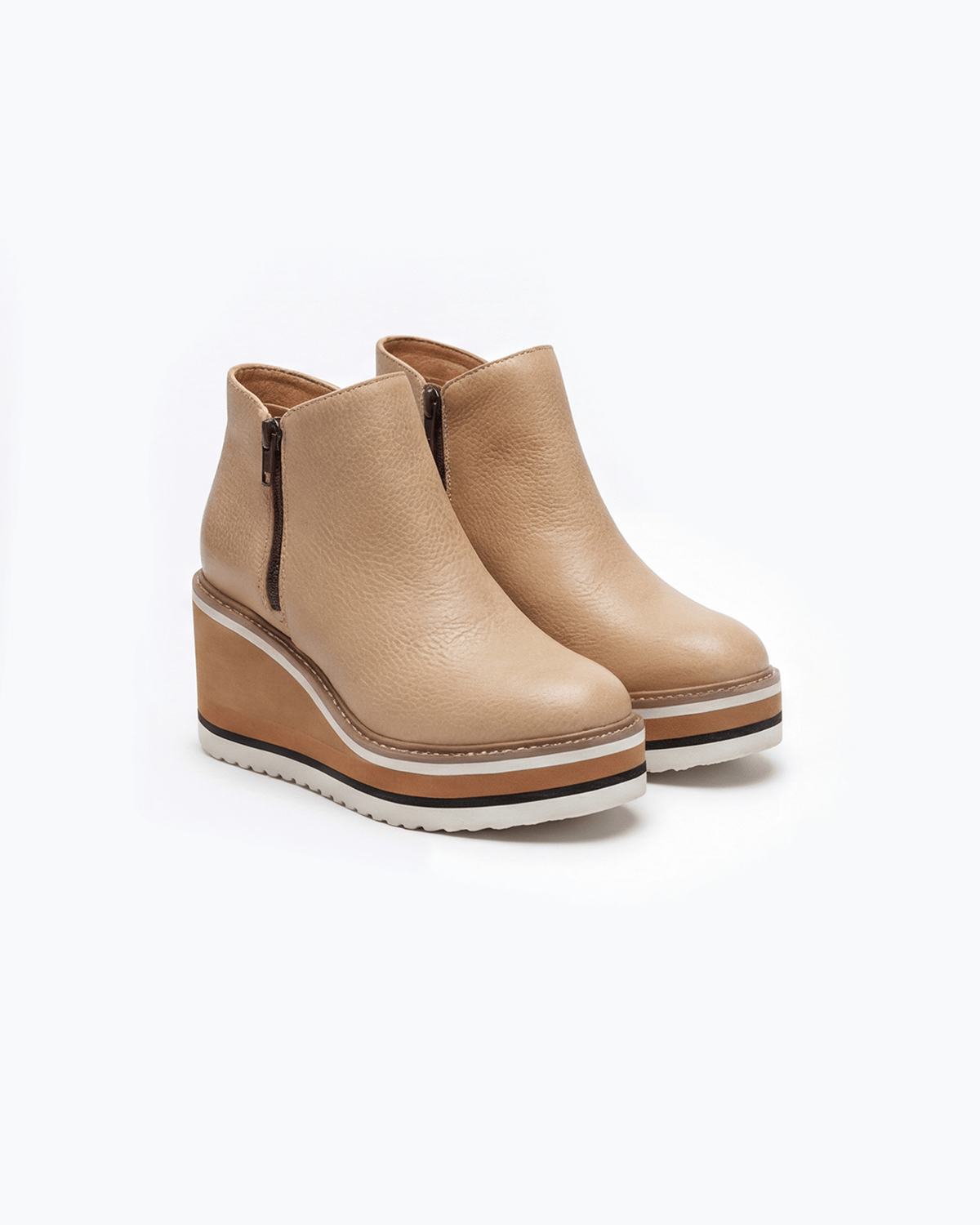 Botines de plataforma para mujer: con cremallera lateral