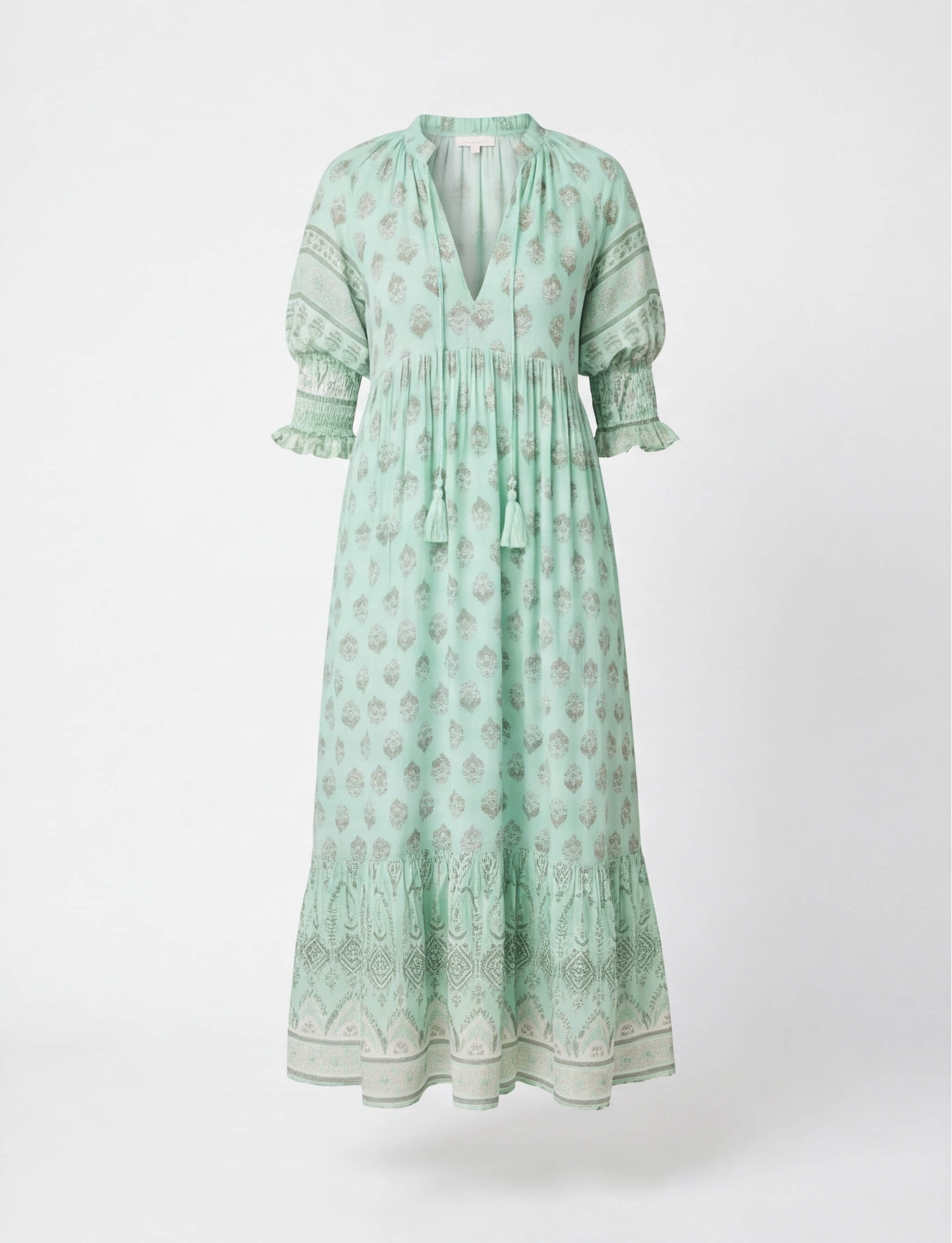 Boho Damen-Maxikleid mit Quasten – Leicht & Feminin