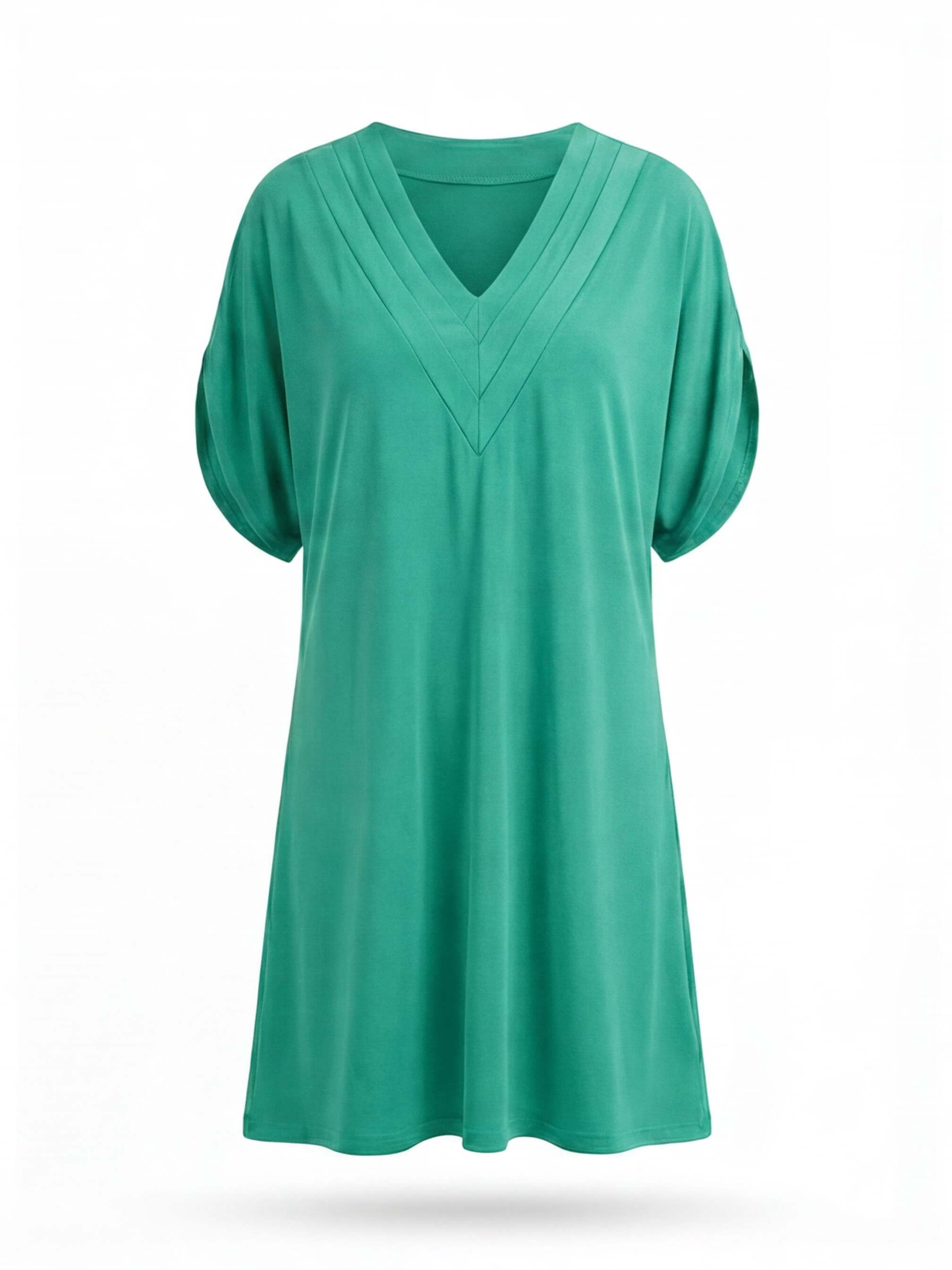 Elegantes Damenkleid mit V-Ausschnitt – Figurumschmeichelnd & Zeitlos