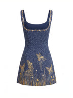 Glänzendes Damen Mini-Kleid – Ärmelloses Party-Kleid