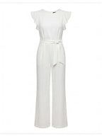 Damen Jumpsuit mit Weitem Bein und Schleifen-Taille