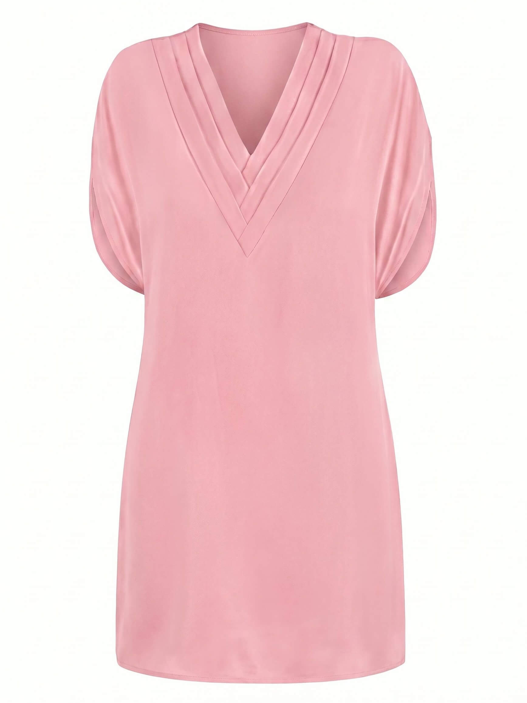 Drapiertes Damen-Minikleid mit V-Ausschnitt