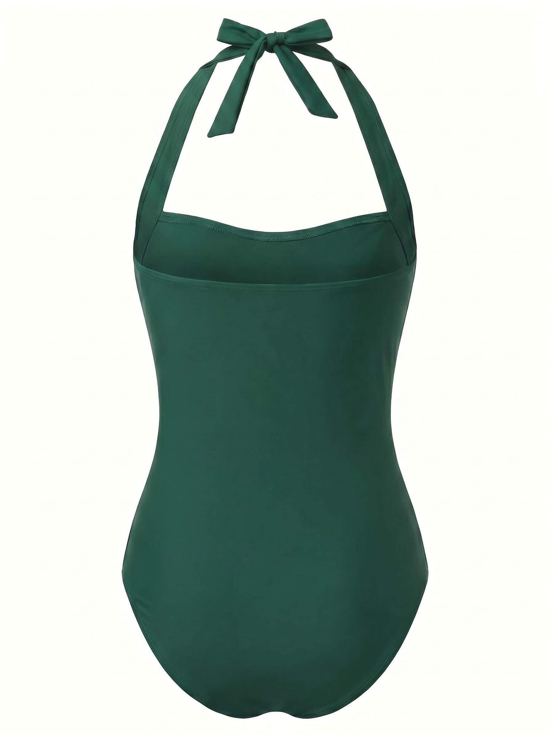 Damen-Badeanzug mit Neckholder-Ausschnitt und Raffung