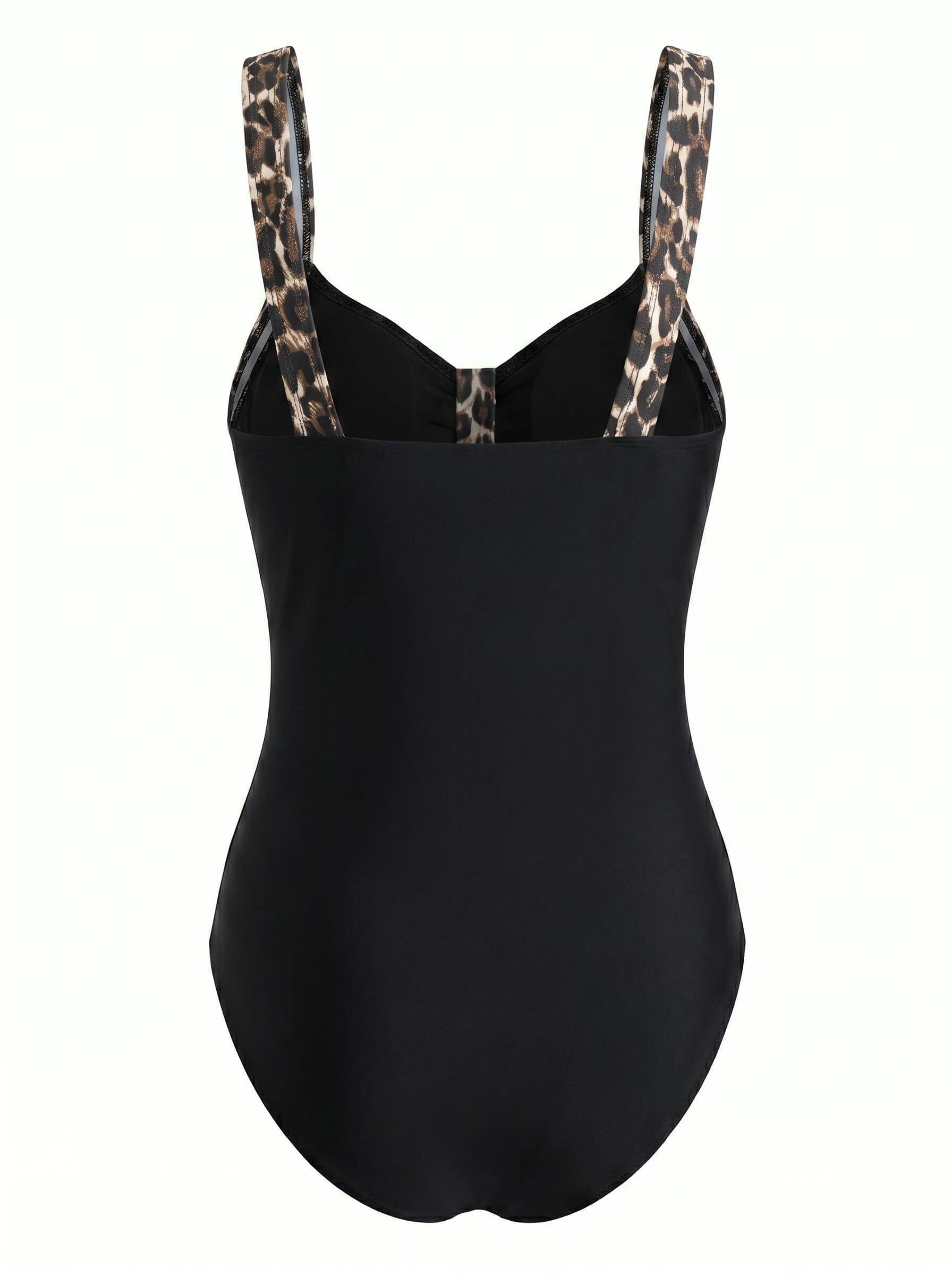 Damen-Badeanzug mit Animal-Print-Besatz