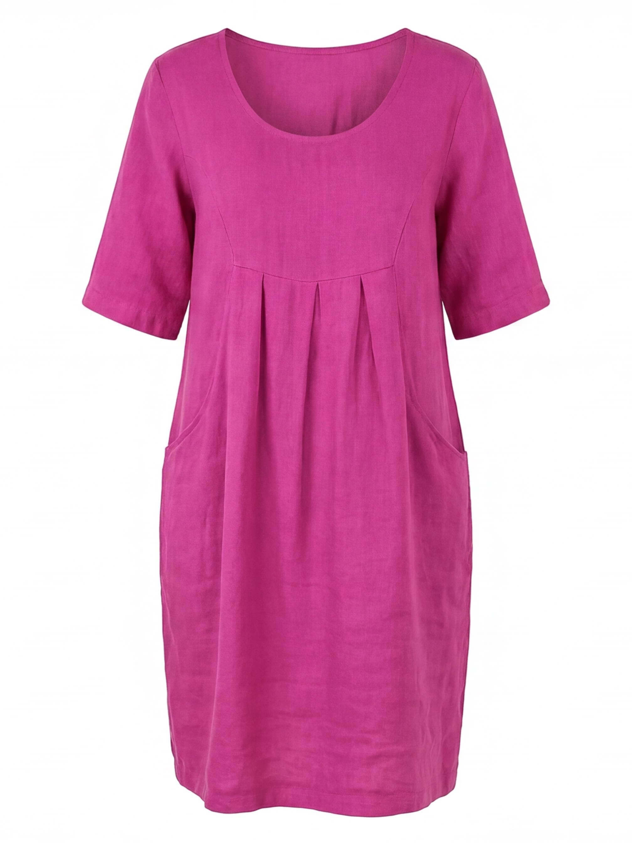 Damen-Minikleid mit Rundhalsausschnitt und Taschen
