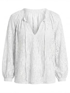 Boho Spitzenbluse für Damen mit offenem Ausschnitt