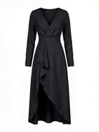 Robe midi asymétrique pour femme avec décolleté en V