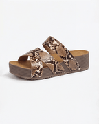 Damen Plateau Slides mit Geflochtenem Riemen