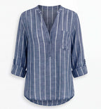 Damen Sommerbluse mit Streifen – Leichter & Müheloser Stil
