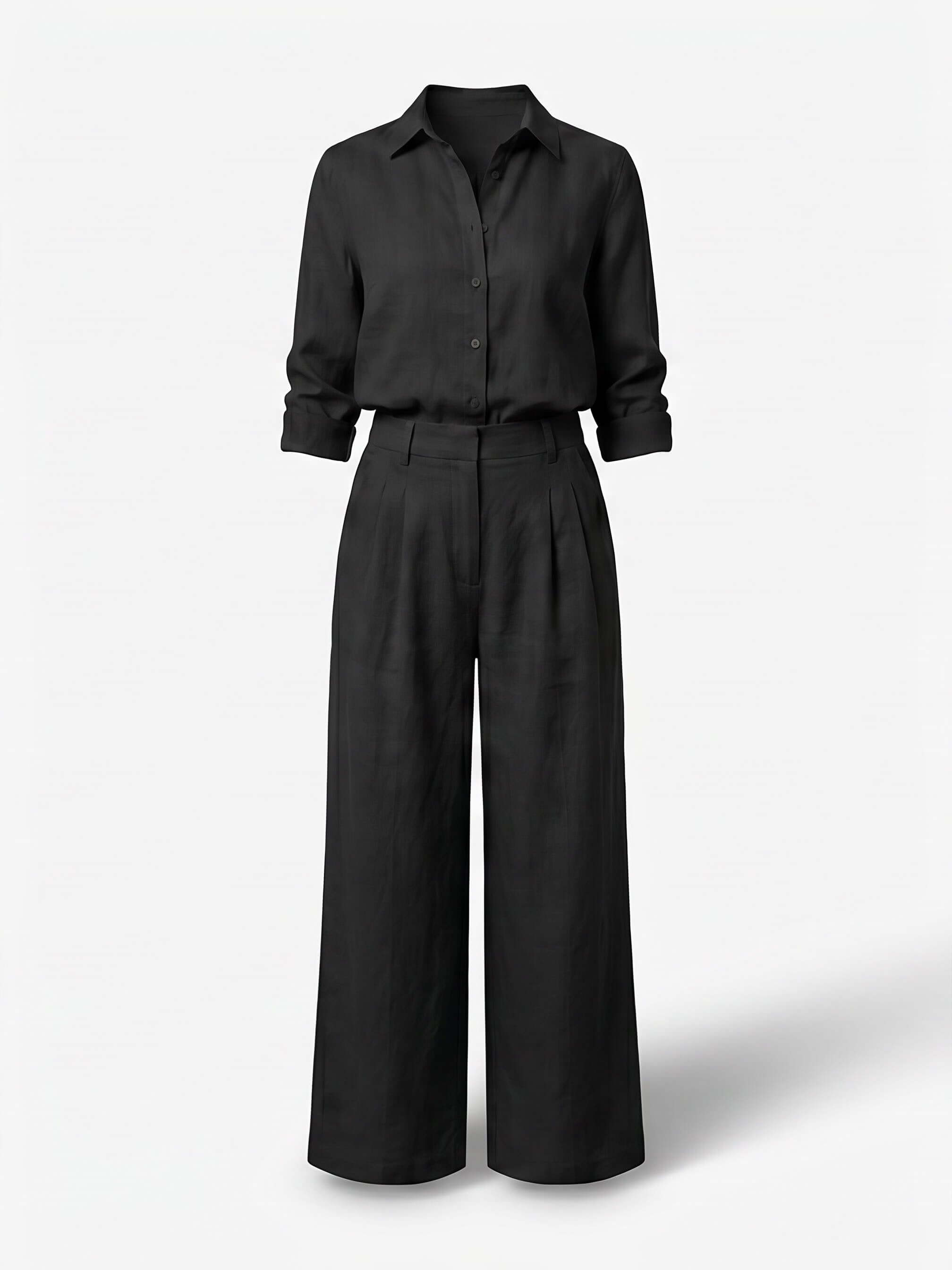 Damen-Set mit Hemdbluse und weiter Hose