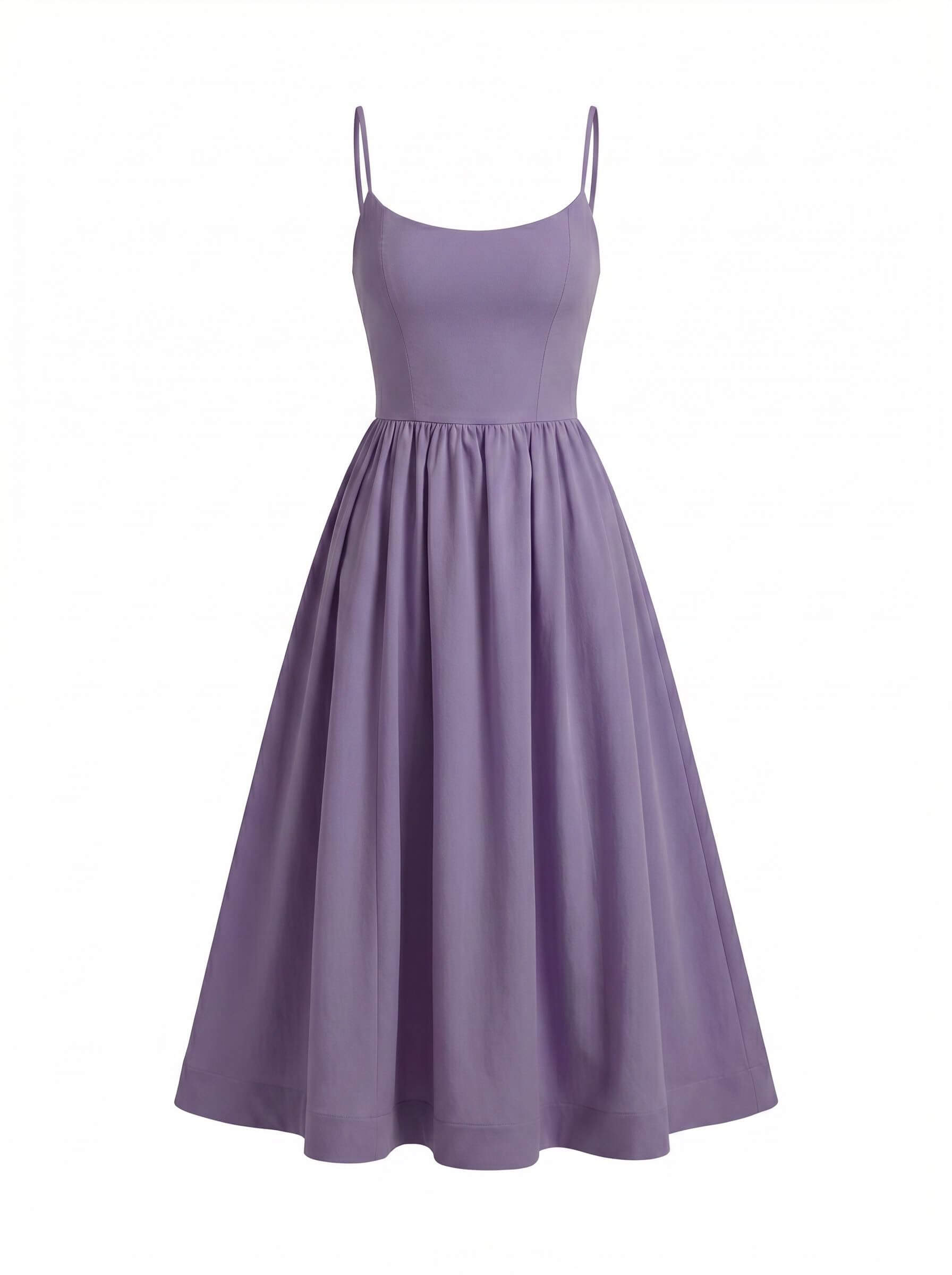 Damen Midi Kleid mit Dünnen Trägern – Fließende Eleganz für Jeden Tag