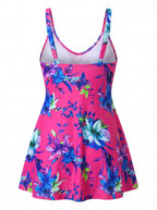 Damen-Badeanzug mit Blumenmuster und Volantdetail