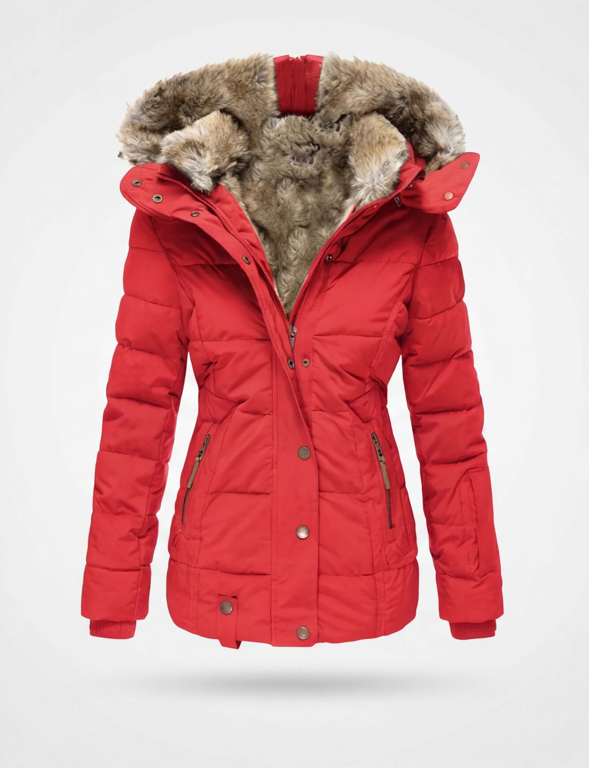Damen Winterjacke – Gefüttert – Warme Parka mit Fellkapuze