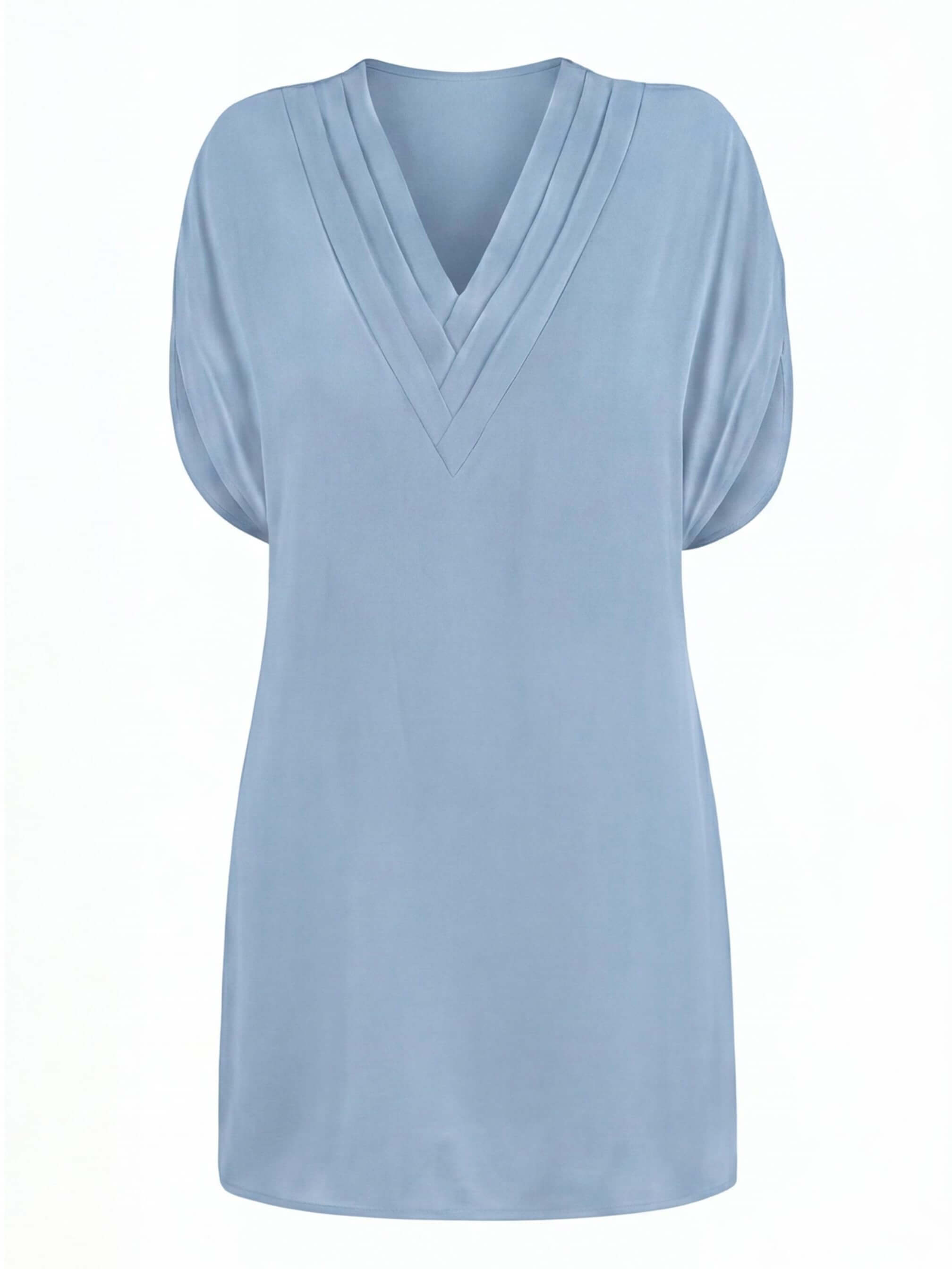 Drapiertes Damen-Minikleid mit V-Ausschnitt