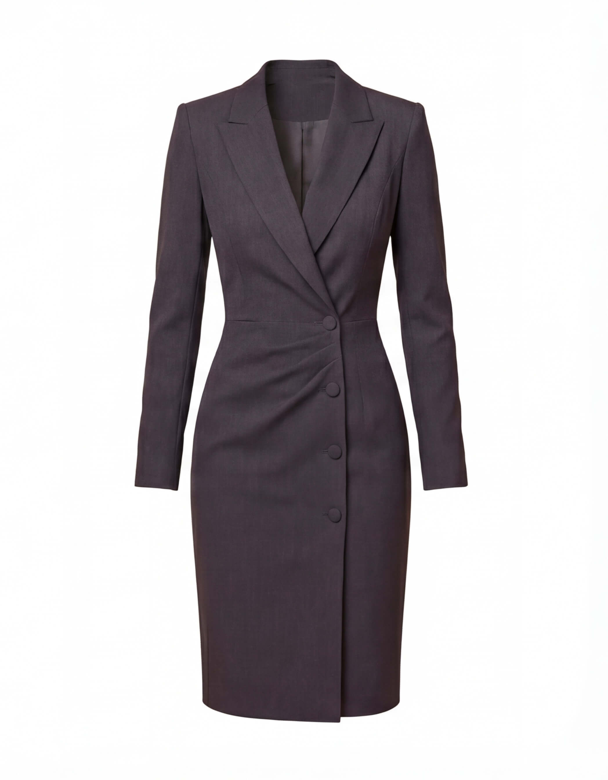 Elegantes Damenkleid mit Reverskragen – Knie-Länge