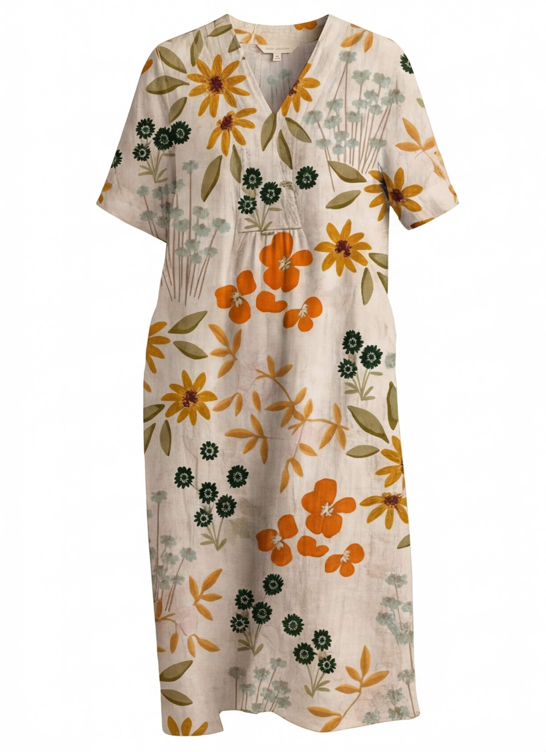 Vestido floral de verano para mujer – Vestido midi ligero con corte holgado