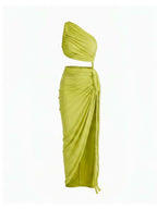 Damen-Set mit One-Shoulder-Top und Maxirock