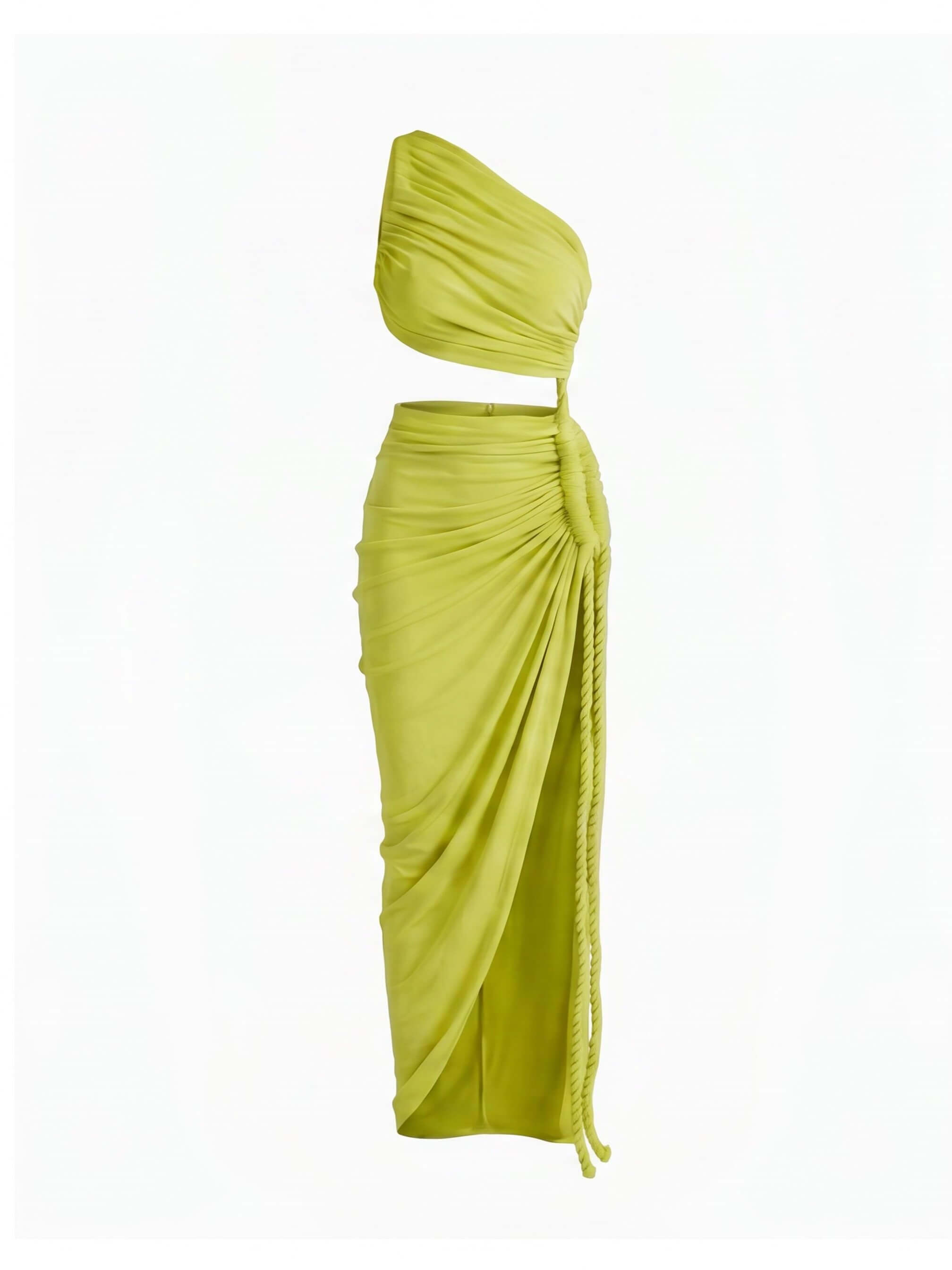 Damen-Set mit One-Shoulder-Top und Maxirock