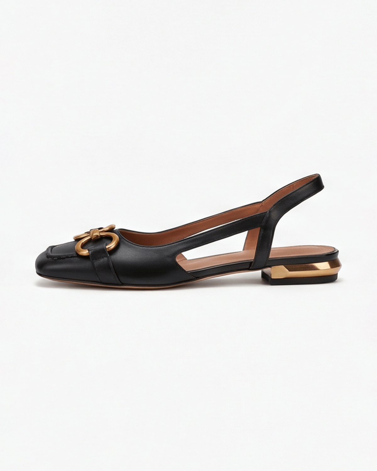 Damen Slingback-Ballerinas mit goldener Kette