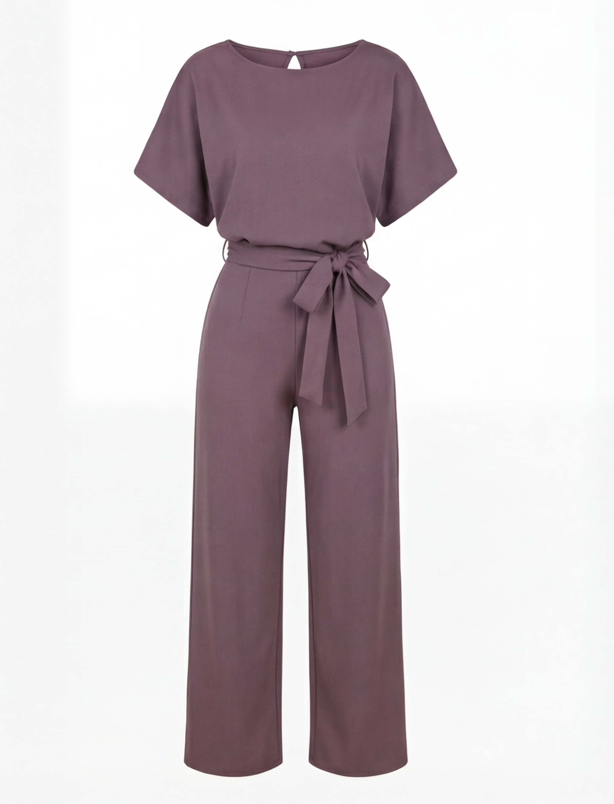 Damen-Jumpsuit mit Bindegürtel – Weites Bein & Elegante Silhouette
