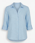 Damen Bluse mit Blumenmuster – Knopfleiste