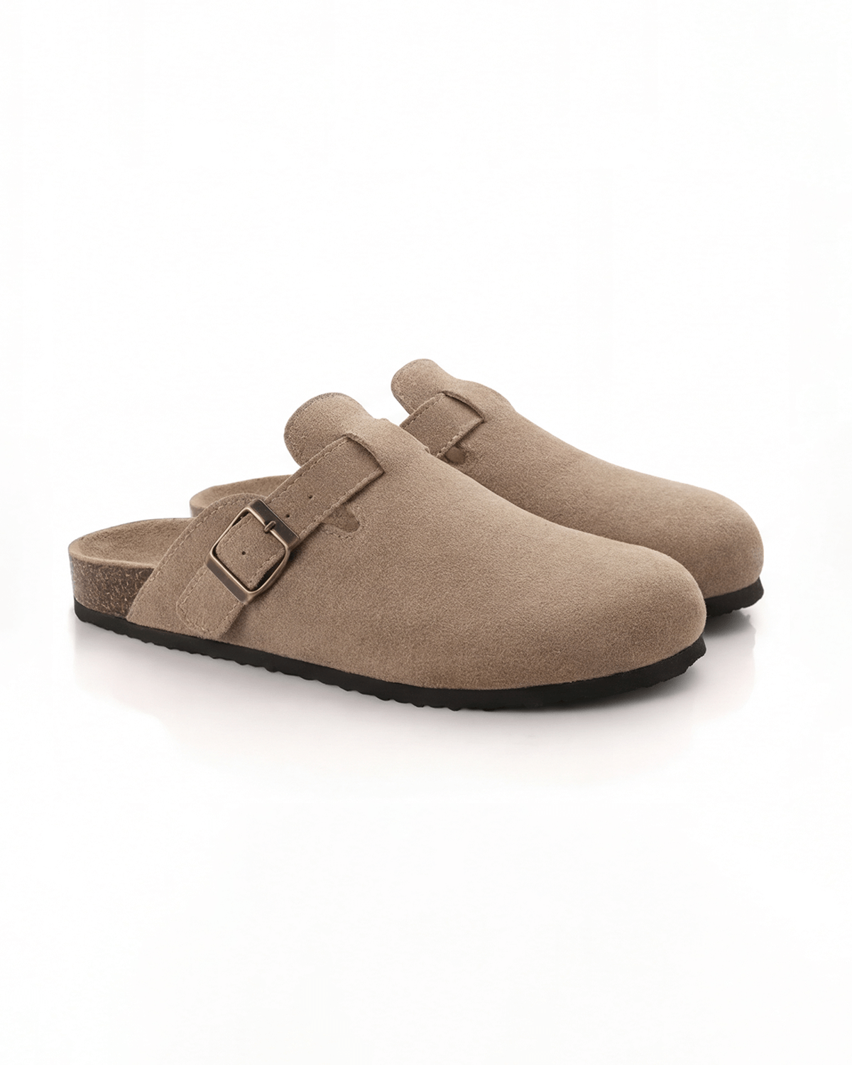 Damen Flache Clogs – mit Schnallenriemen