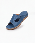 Damen Slide-Sandalen mit Kontrastnähten – Design mit Ausschnitten