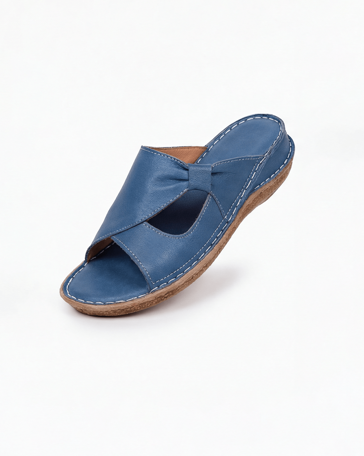 Damen Slide-Sandalen mit Kontrastnähten – Design mit Ausschnitten