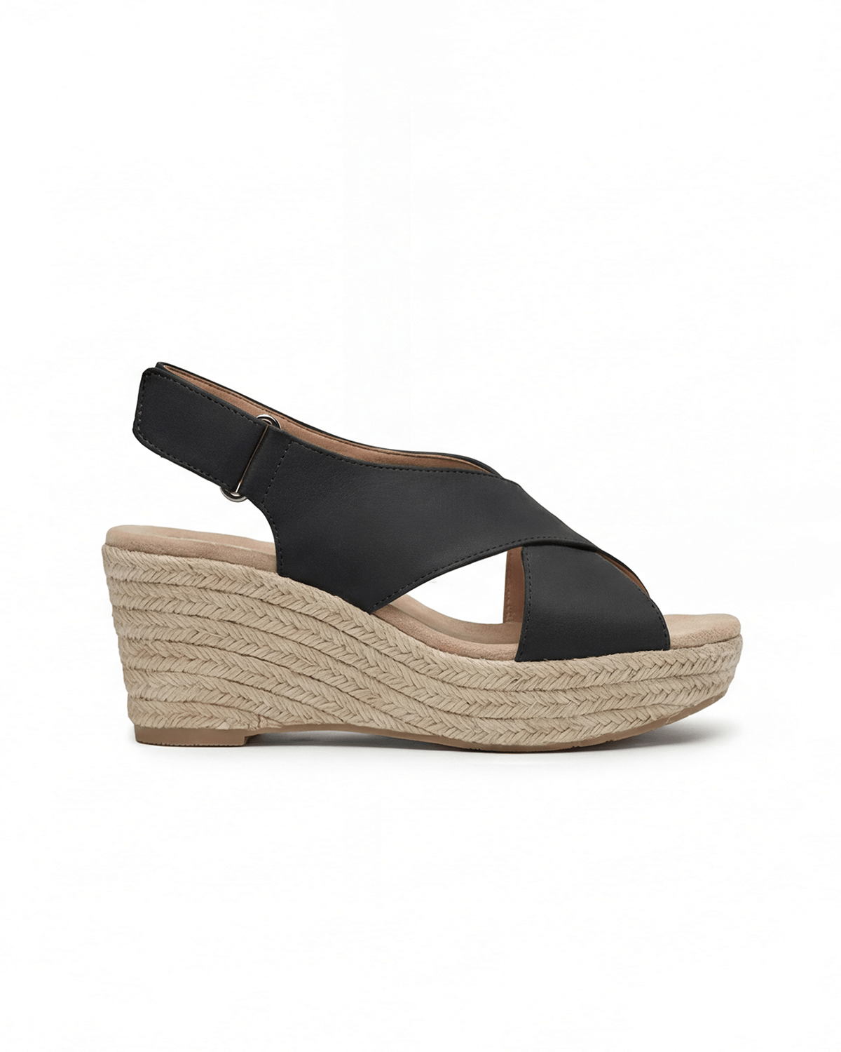 Damen Keilsandalen mit Plateau und Espadrille-Crisscross-Design