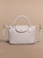 Damen Handtasche – Geflochtene Mini-Bag aus Kunstleder