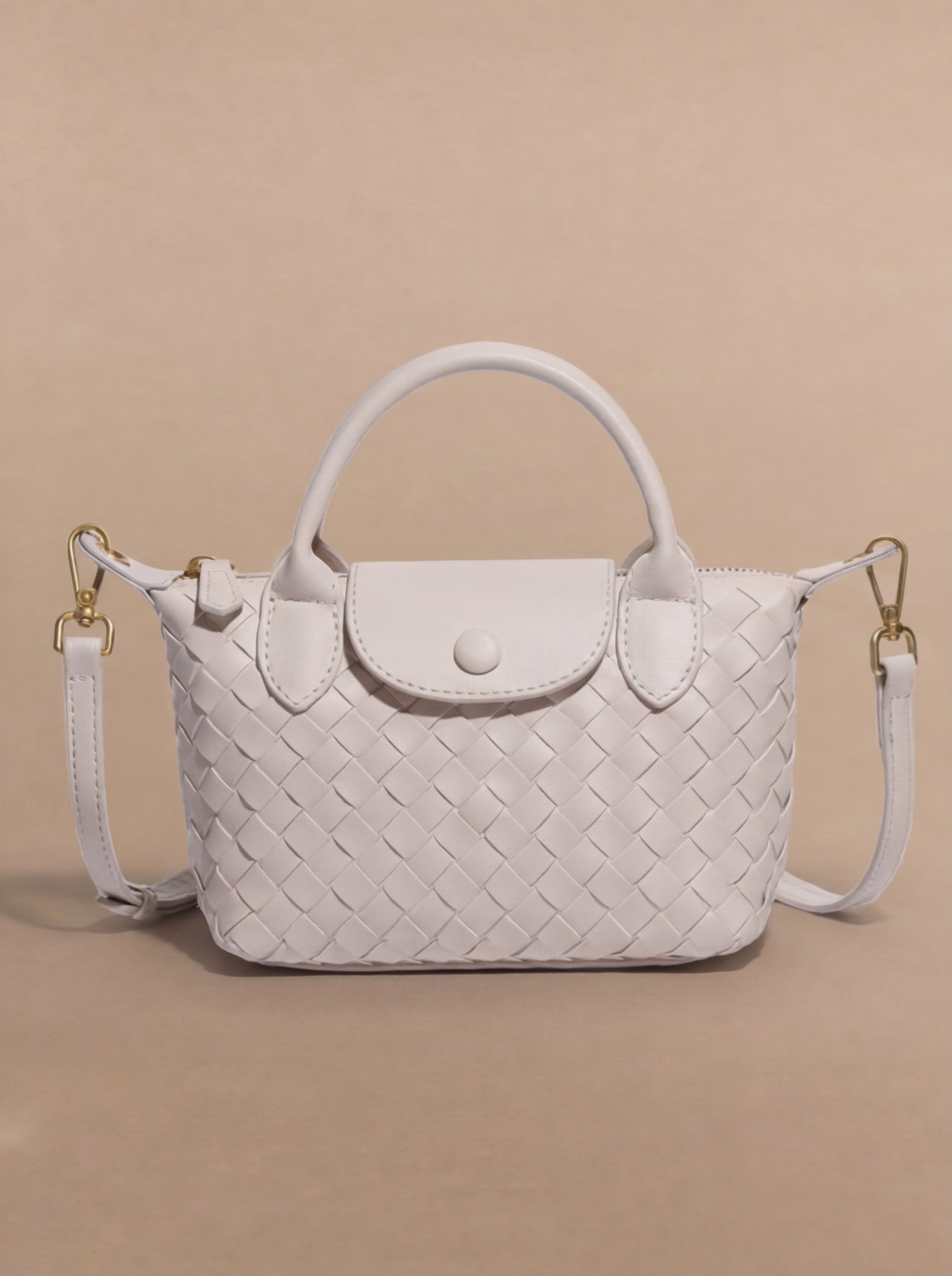 Damen Handtasche – Geflochtene Mini-Bag aus Kunstleder