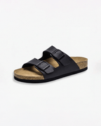 Damen Slide-Sandalen – mit Doppel-Schnallen