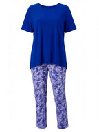 Damen-Set mit Kurzarmtop und gemusterter Hose