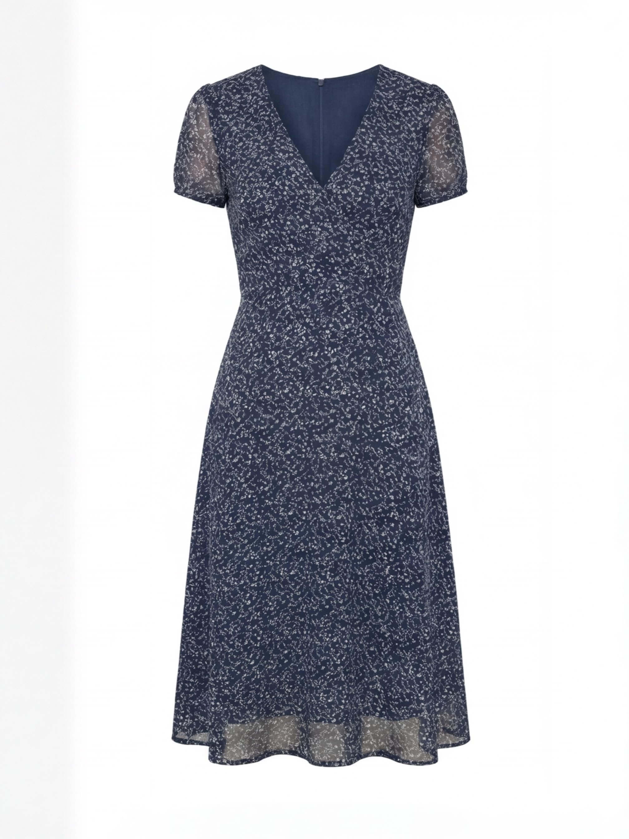 Damen A-Linien Kleid – Elegantes V-Ausschnitt Midi Kleid