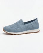 Dame fritidssneakers med gummisål – strik slip-on