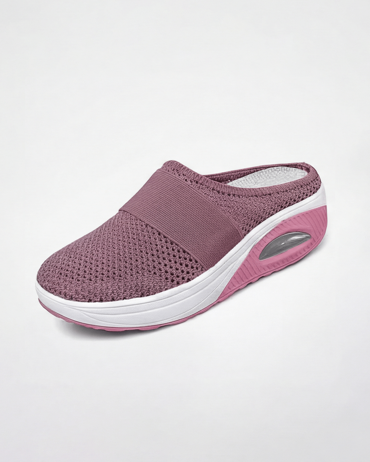 Damen Mule-Sneaker mit Stretchriemen – Slipper in Strickoptik
