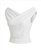 Damen Top mit überkreuzter Front – Ärmelloses Design