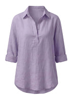 Damenbluse mit Kragen und Knopfdetails