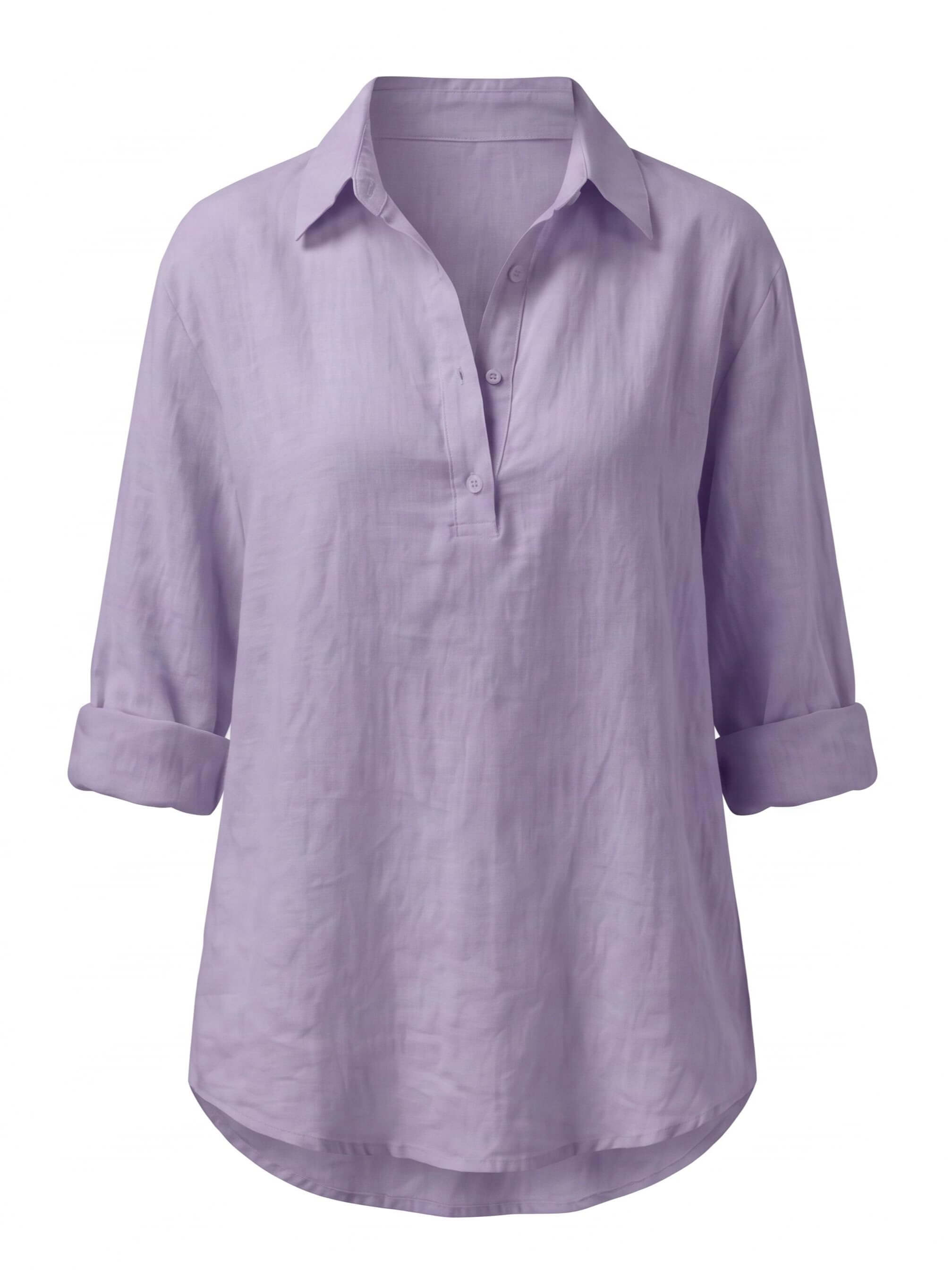 Damenbluse mit Kragen und Knopfdetails
