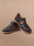 Damen Geschlossene Sandalen – Komfort Sandalen mit Verstellbaren Riemen