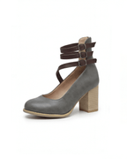 Damen Pumps mit Blockabsatz und Dreifachriemen