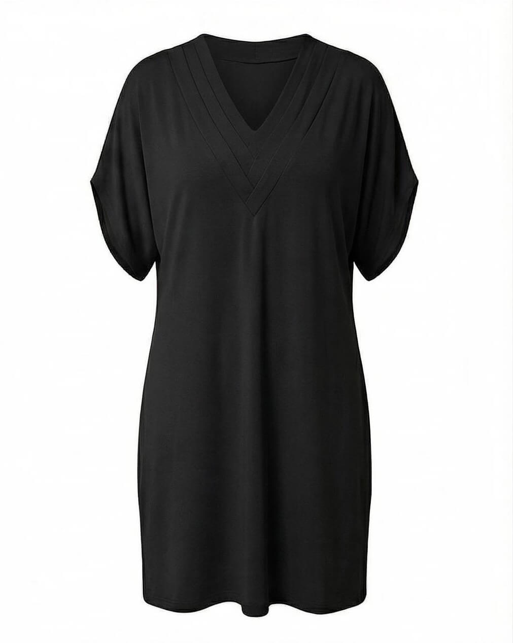 Elegantes Damenkleid mit V-Ausschnitt und kaschierender Passform
