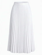 Plisseret satin midi-nederdel til damer