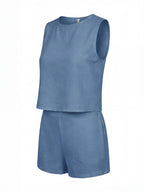 Damen Set – Ärmelloses Top & Shorts Zweiteiler