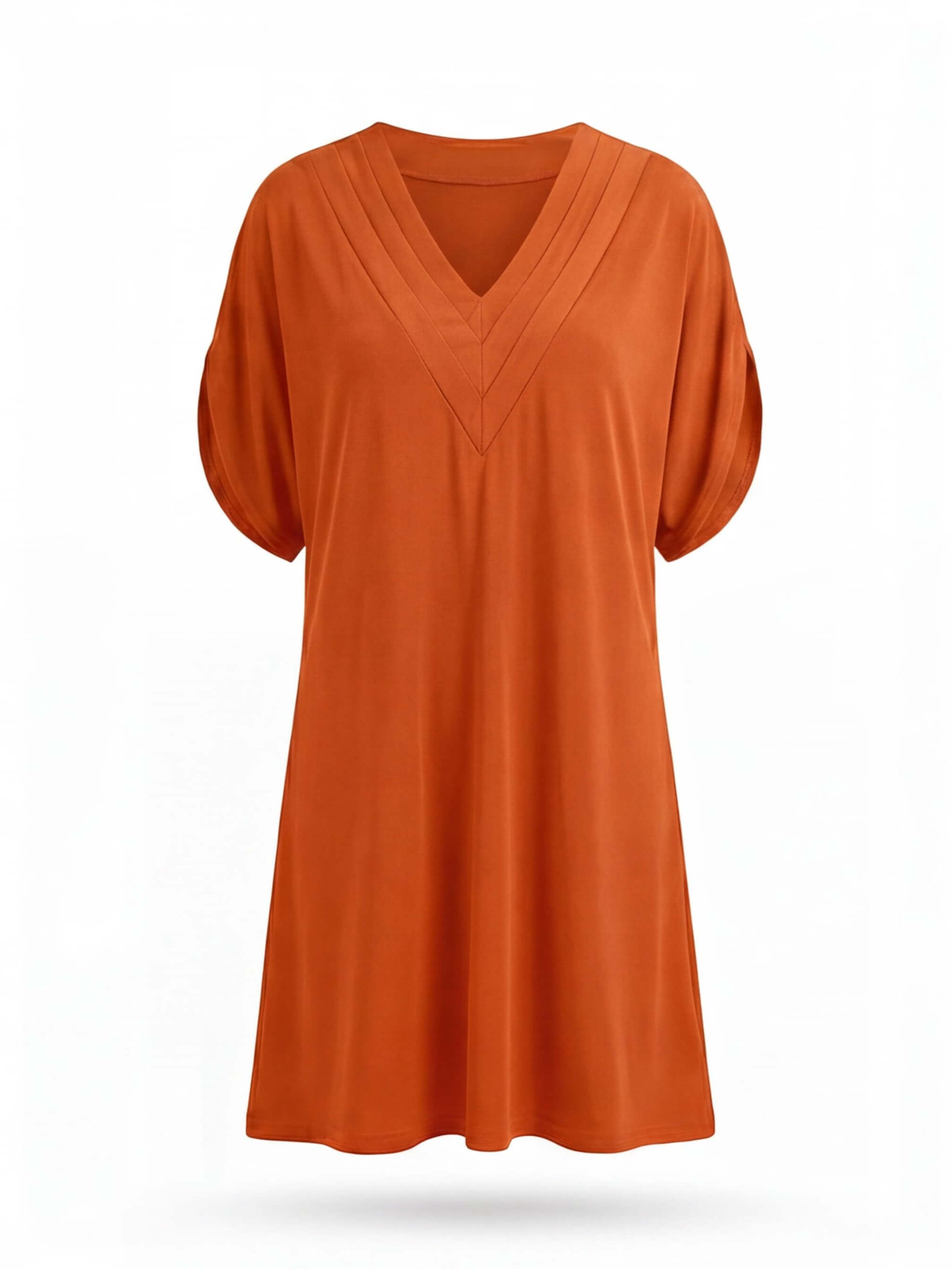 Elegantes Damenkleid mit V-Ausschnitt – Figurumschmeichelnd & Zeitlos