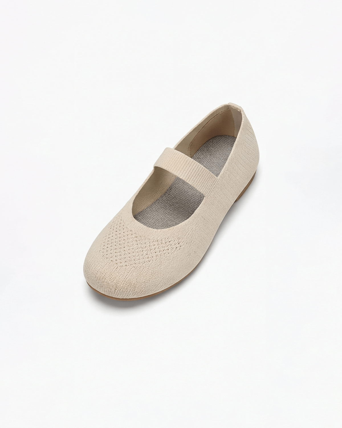 Damen Ballerinas in Strickoptik – Mary-Jane-Stil
